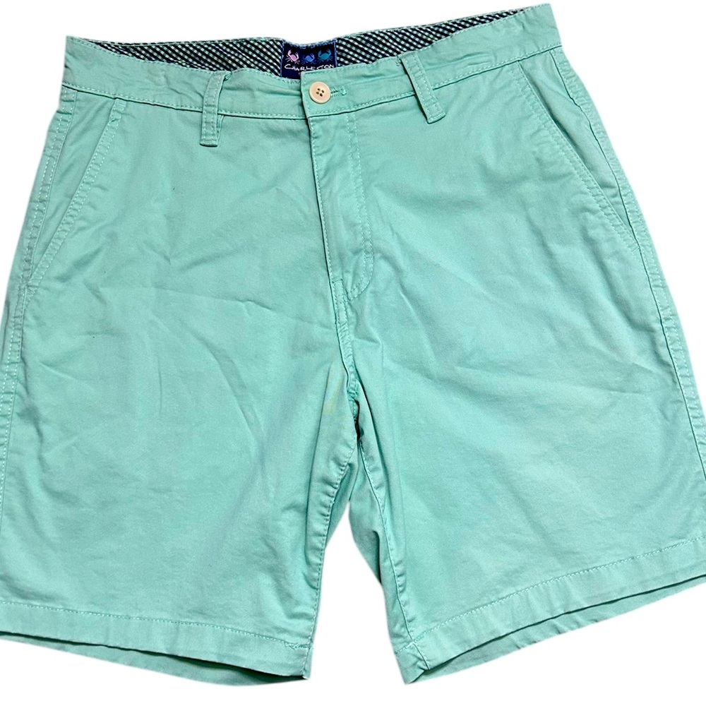 Charleston Threads Mens‎ Shorts Preppy Green Sz 32 Cotton Flat Front Pockets